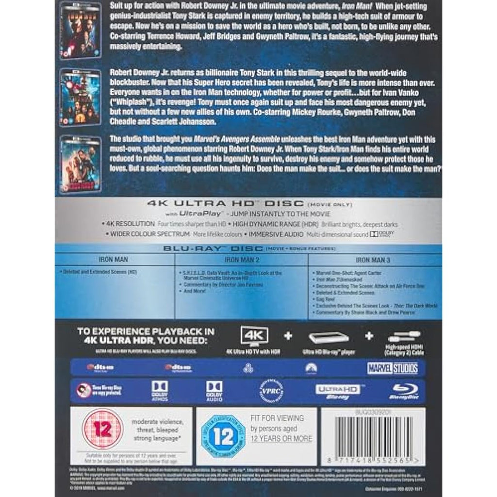 Iron Man Trilogy 4K Ultra-HD Blu-ray - Marvel Collector Edition