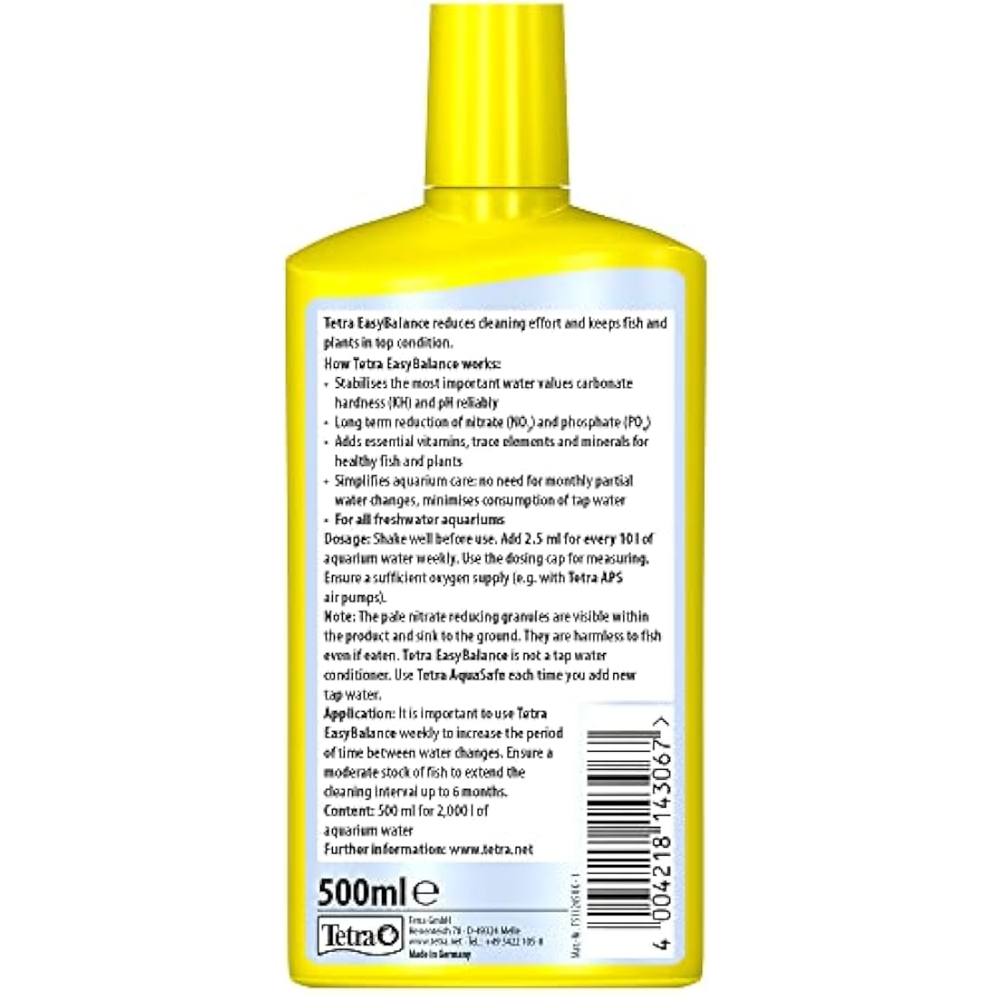 Tetra EasyBalance Water Stabilizer and Conditioner for Aquariums, 500 ml