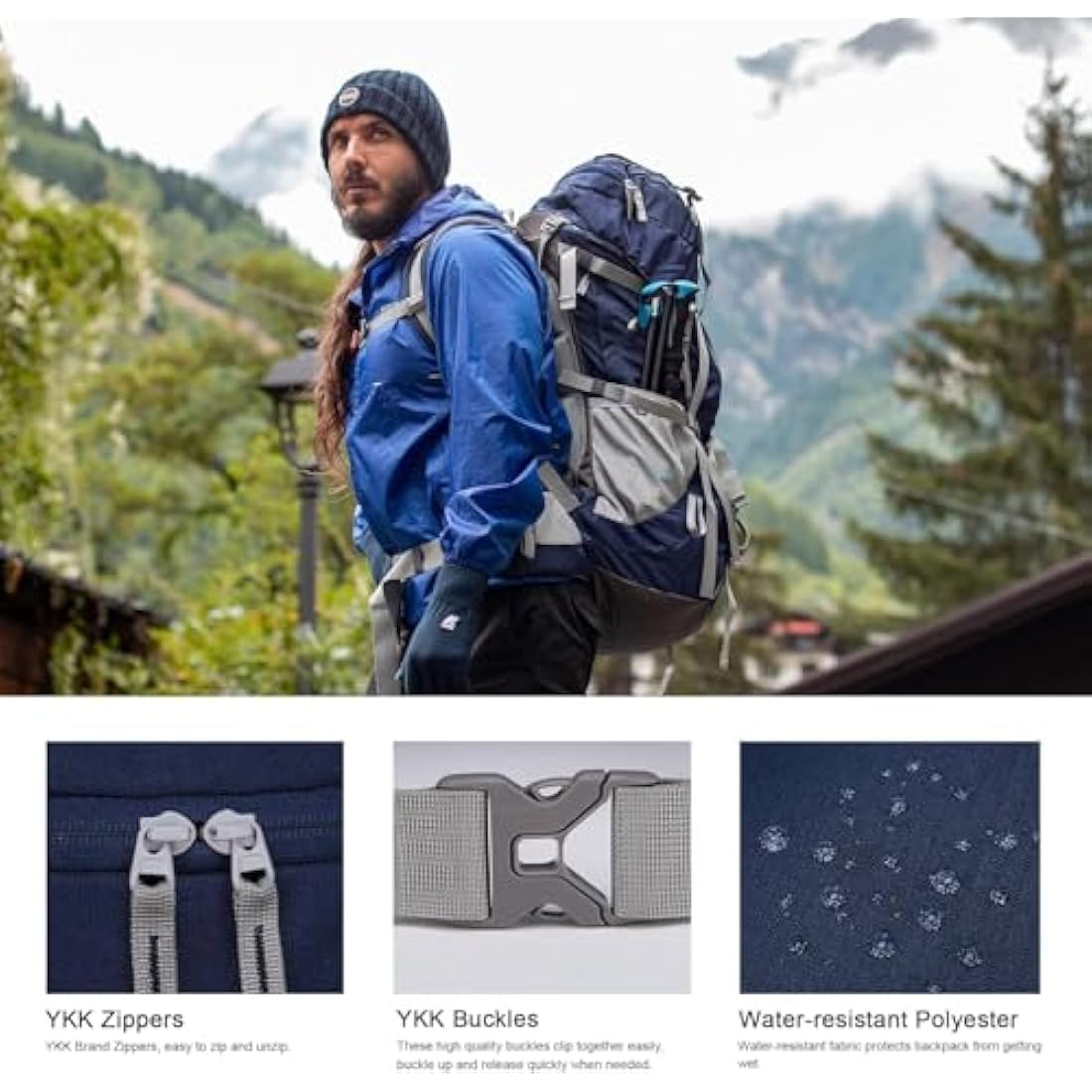 Mountaintop 70L Hiking Backpack – Internal Frame Water-Resistant Rucksack
