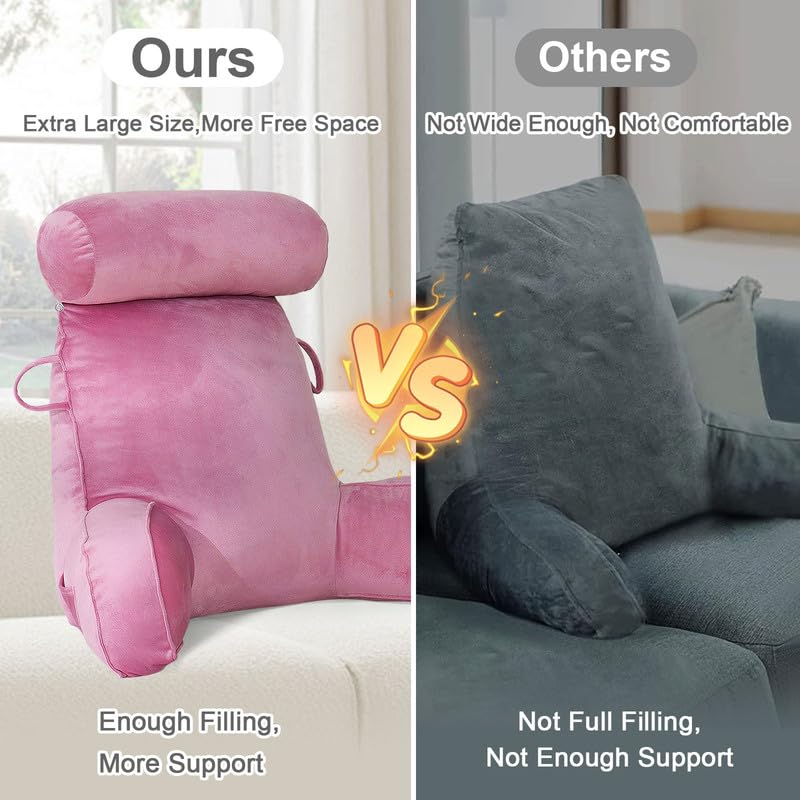 Mingfuxin Reading Pillow | Velvet Bed Backrest with Neck and Arm Support