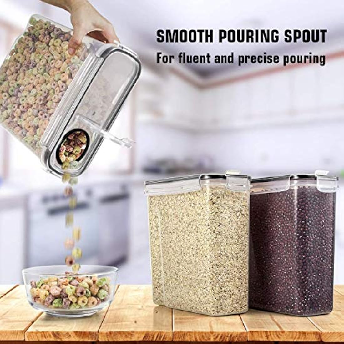 Wildone Airtight Cereal Container Set | 4L BPA-Free Food Storage (4 Pack)