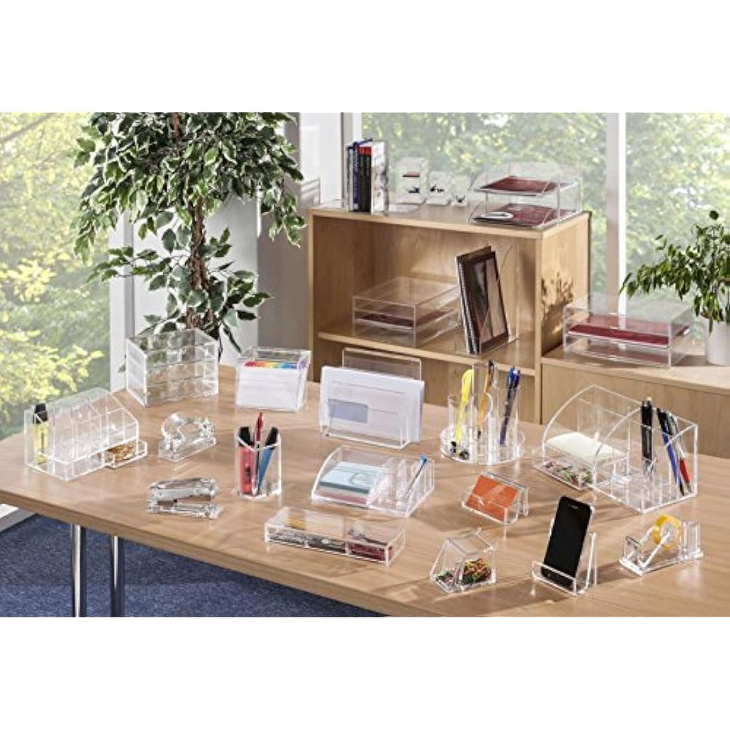 OSCO Clear Acrylic Index Box with A6 Divider Tabs and 100 Lined Cards