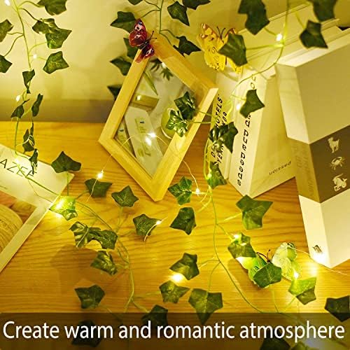 Jolof Store Artificial Ivy Vines with Lights - 4 Pack 80 LED Fairy Garland