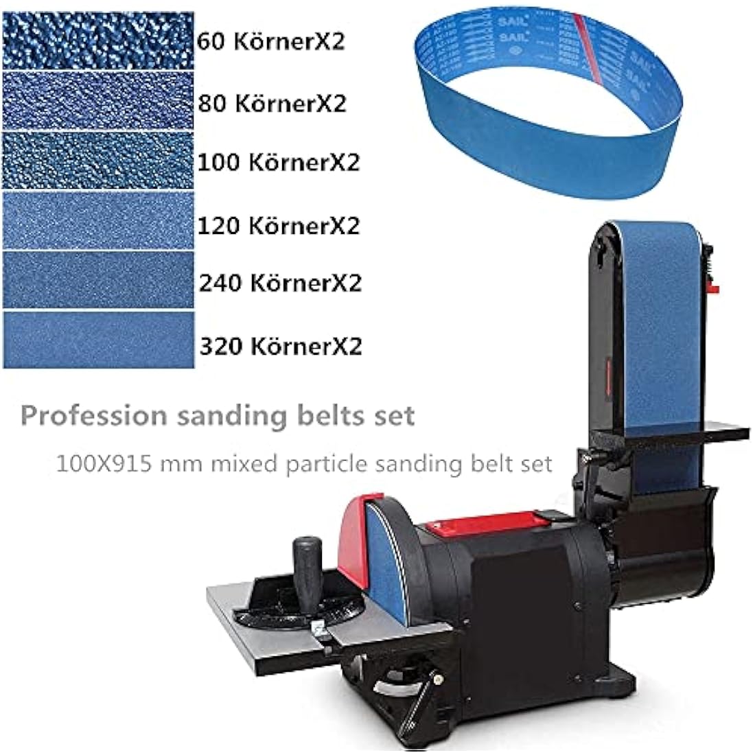 FEIHU 100x915mm Sanding Belt Kit - 12 Pcs Zirconium Corundum 60-320 Grit