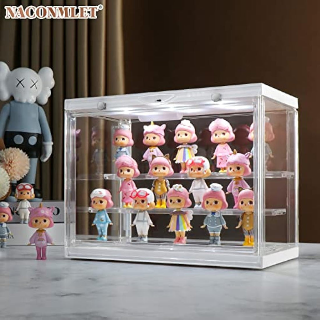 3-Tier Acrylic Display Case with LED Light for Figures