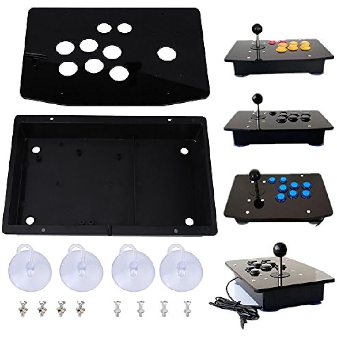 Jolof Store DIY Arcade Game Kit – Black Acrylic Panel Case Replacement