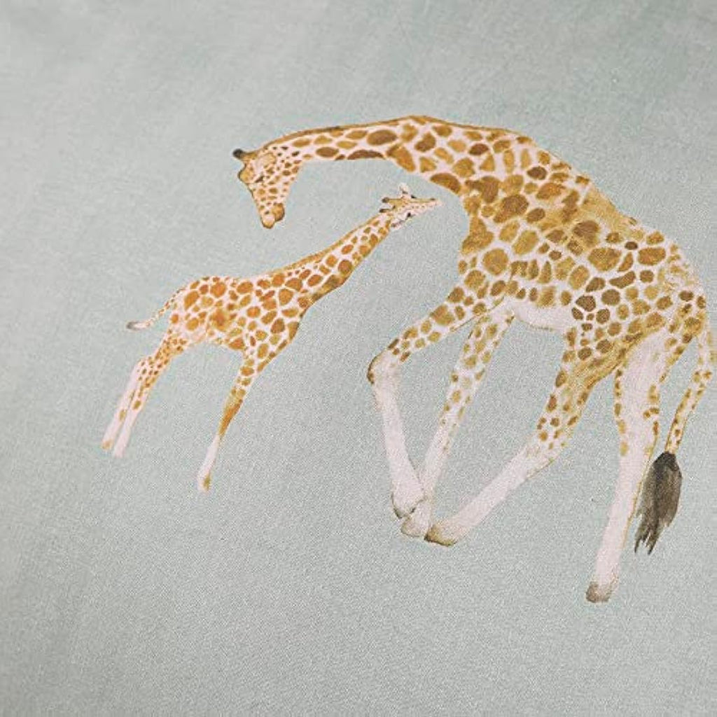 Fusion Milo Giraffe Reversible Duvet Cover Set - Duck Egg Single Bed