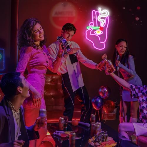 Looklight Evil Eye Hamsa Neon Sign – Pink LED Wall Decor for Game Room