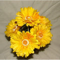 Artificial Yellow Gerbera Flowers - 12 Pack Single Stems