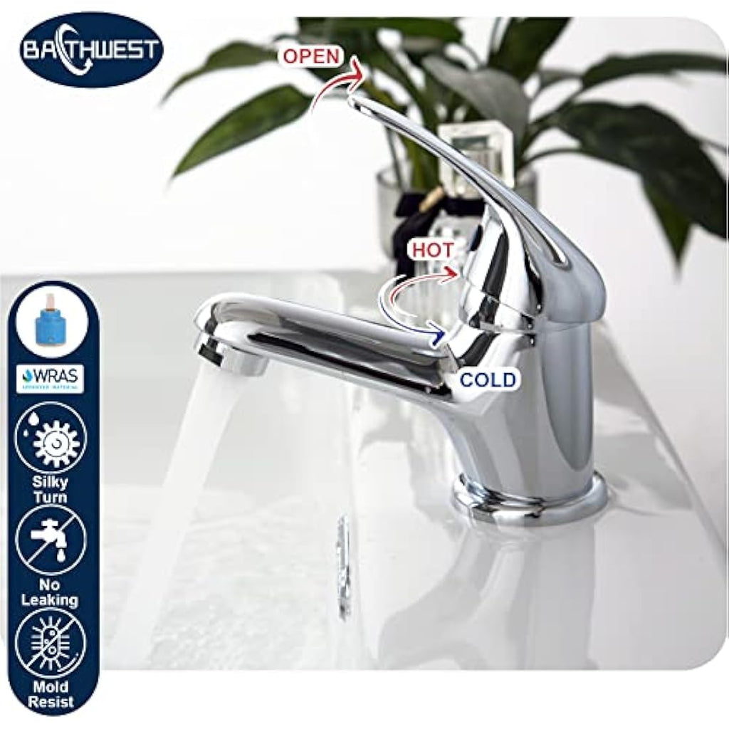 Jolof Store Brass Basin Mixer Tap | Chrome Monobloc Sink Faucet with Waste