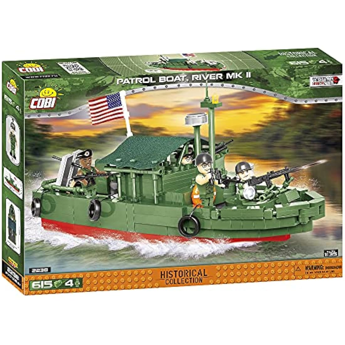 COBI Patrol Boat River MK II Military Model Building Set - 615 Pcs