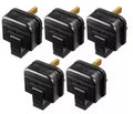 Heavy Duty 13A Rewireable Rubber Plugs - Black (Pack of 5)