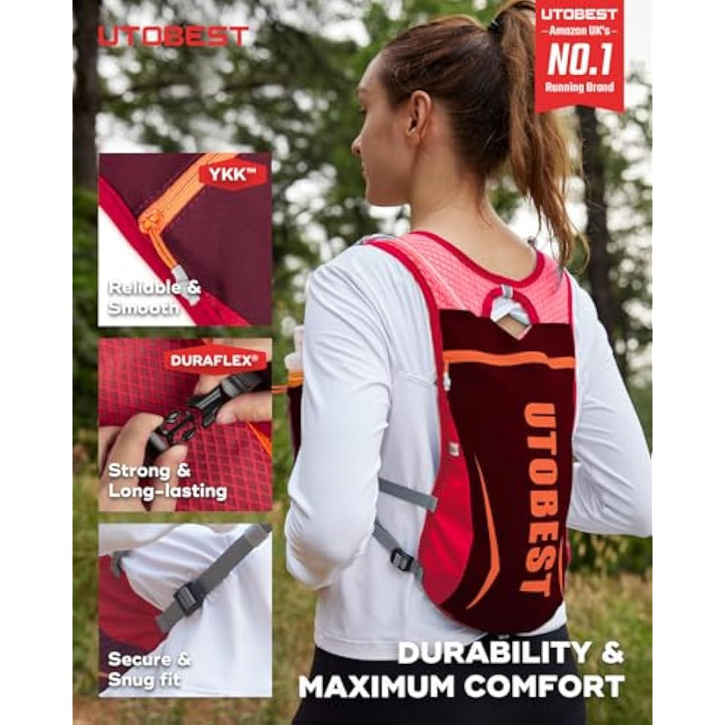 UTOBEST 5L Lightweight Running Vest | Ultralight Hydration Backpack