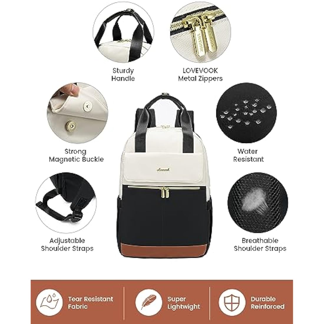 LOVEVOOK 17.3 Inch Laptop Backpack for Women | USB Charging Travel Bag