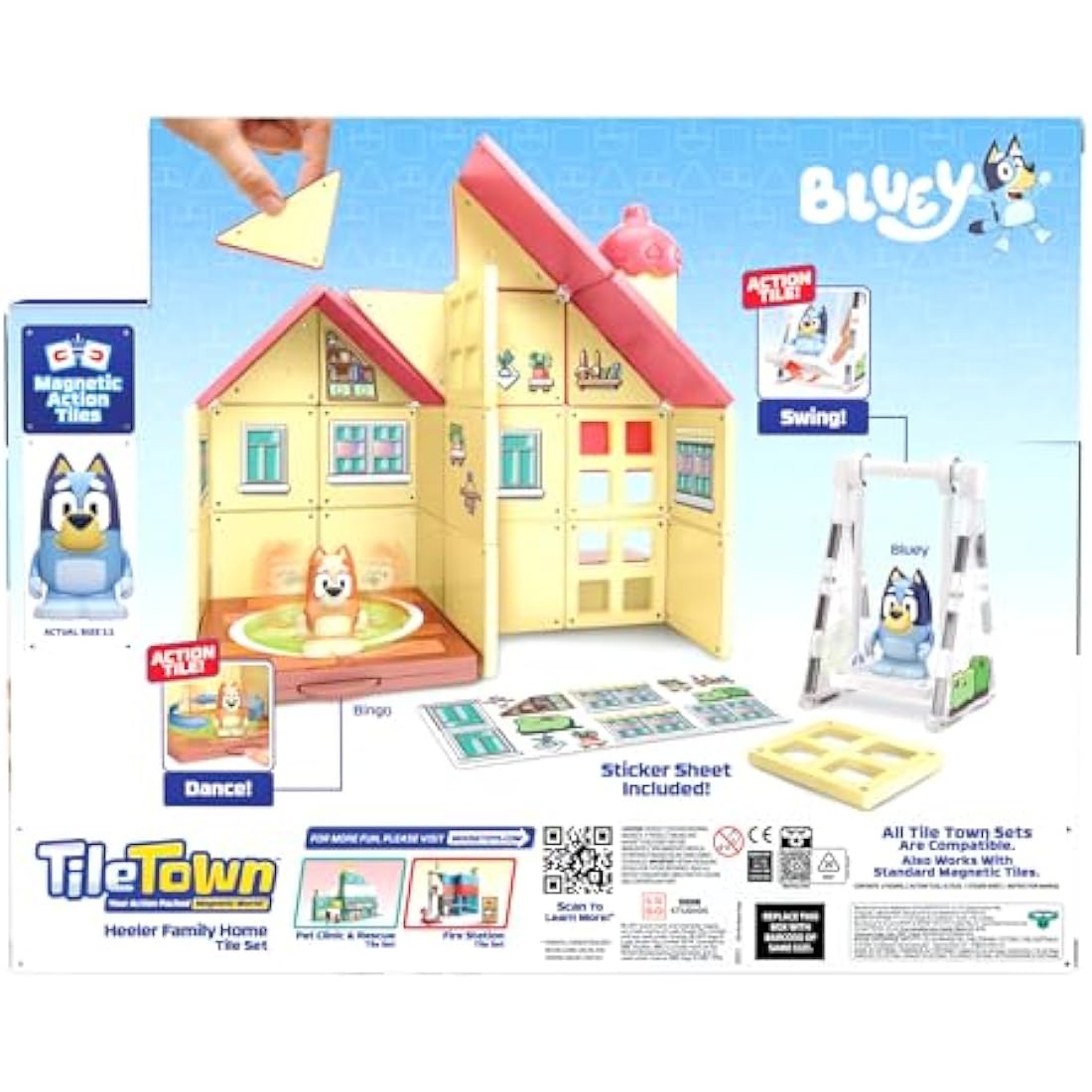 Bluey Heeler Home Magnetic Tiles Construction Set with Figures