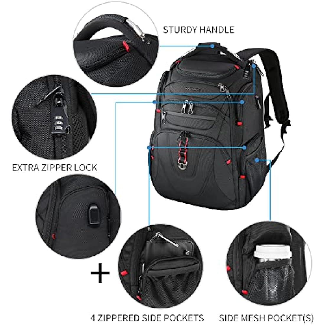 KROSER 17.3 Inch Laptop Backpack – TSA Travel Bag with RFID & USB Port