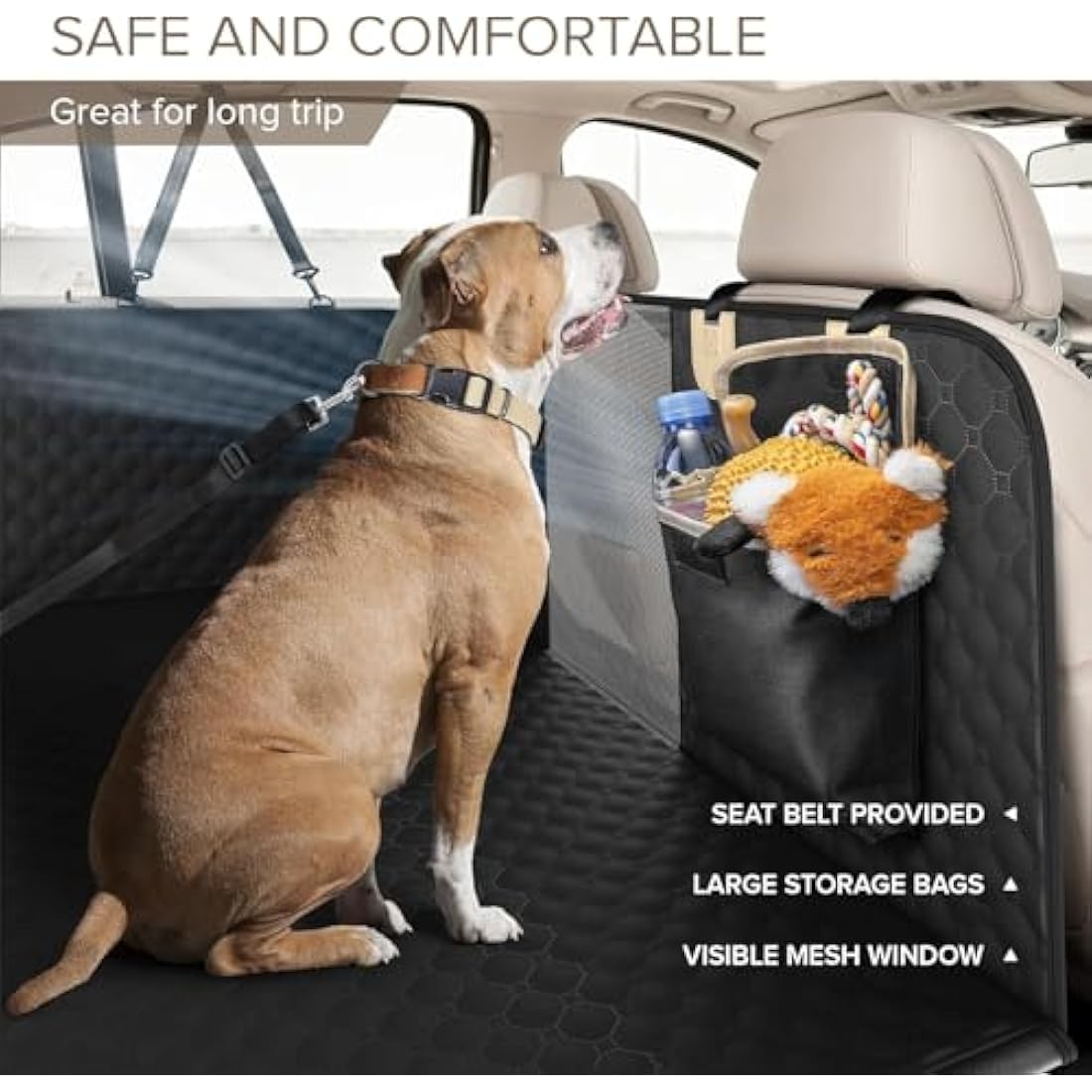 Jolof Store Dog Car Seat Cover – Heavy Duty Back Seat Extender Hammock