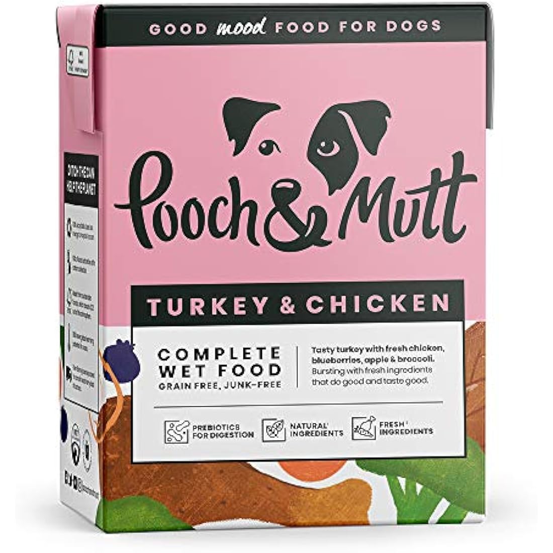 Pooch & Mutt Grain-Free Turkey & Chicken Wet Dog Food – 12x375g