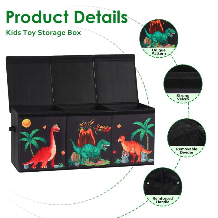 Decalsweet Dinosaur Extra Large Toy Storage Box – Foldable Oxford Toy Chest