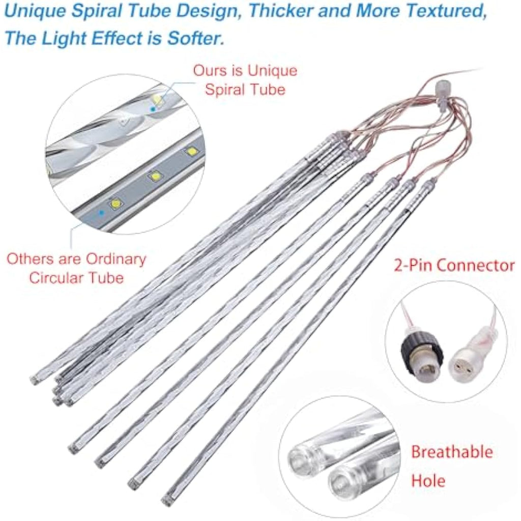 Vikdio Meteor Shower Lights – 16 Tube 480 LED Waterproof Outdoor White