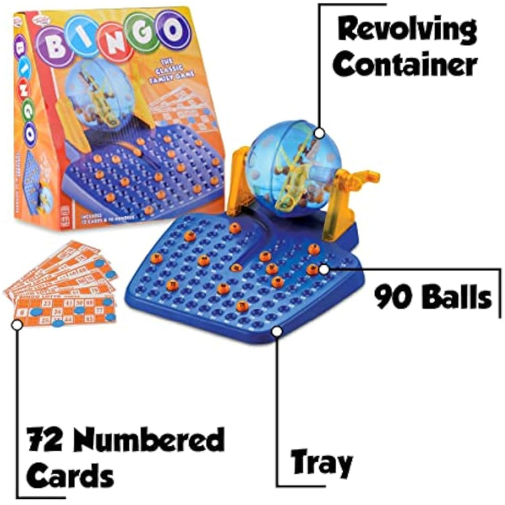 Toyrific Classic Bingo Game Set - 90 Numbered Balls and 72 Cards