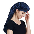 Extra Large Satin Bonnet | Silk Hair Wrap for Braids - Navy