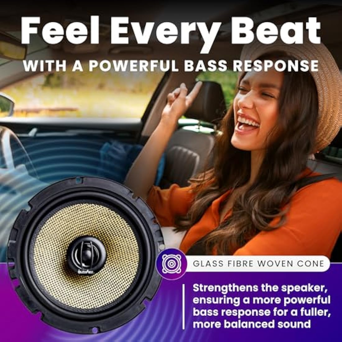 In Phase XTC17.2 6.5 Inch 250W Car Speakers - Glass Fibre Woven Cone