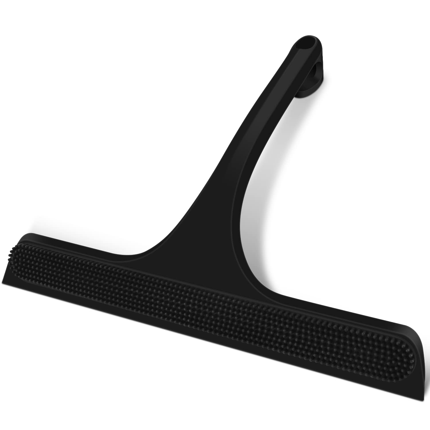 BROTOU Double-Sided Silicone Shower Squeegee | 11 Inch Glass Wiper - Black