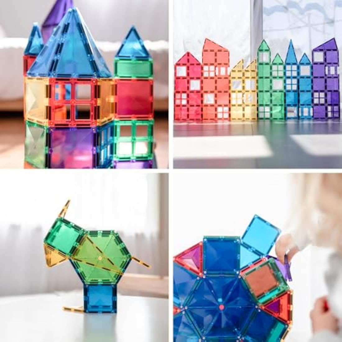 Connetix Rainbow Magnetic Tiles Mega Pack | 212 Piece STEM Building Set