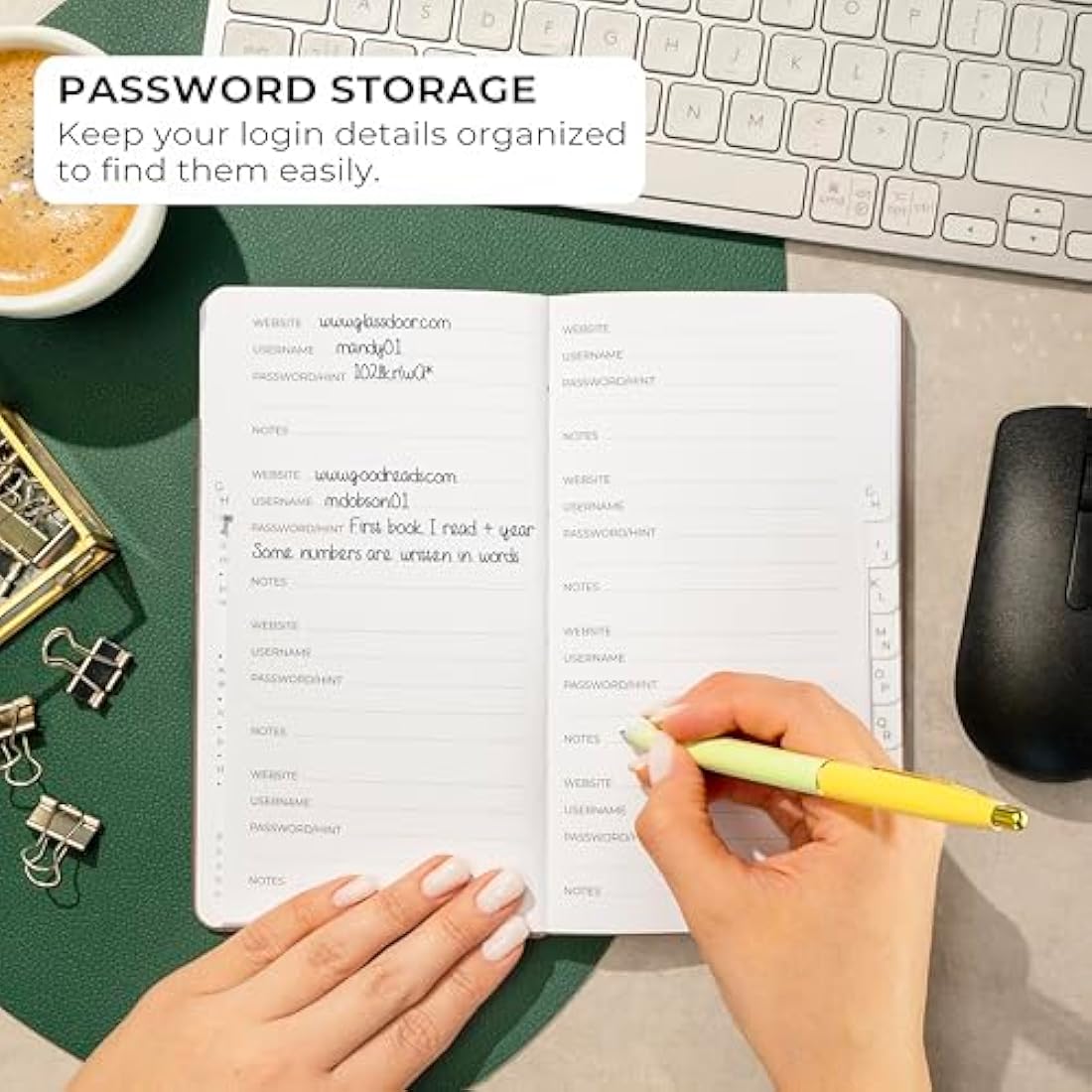 Clever Fox Password Book 2nd Edition – Rose Gold Login Organizer