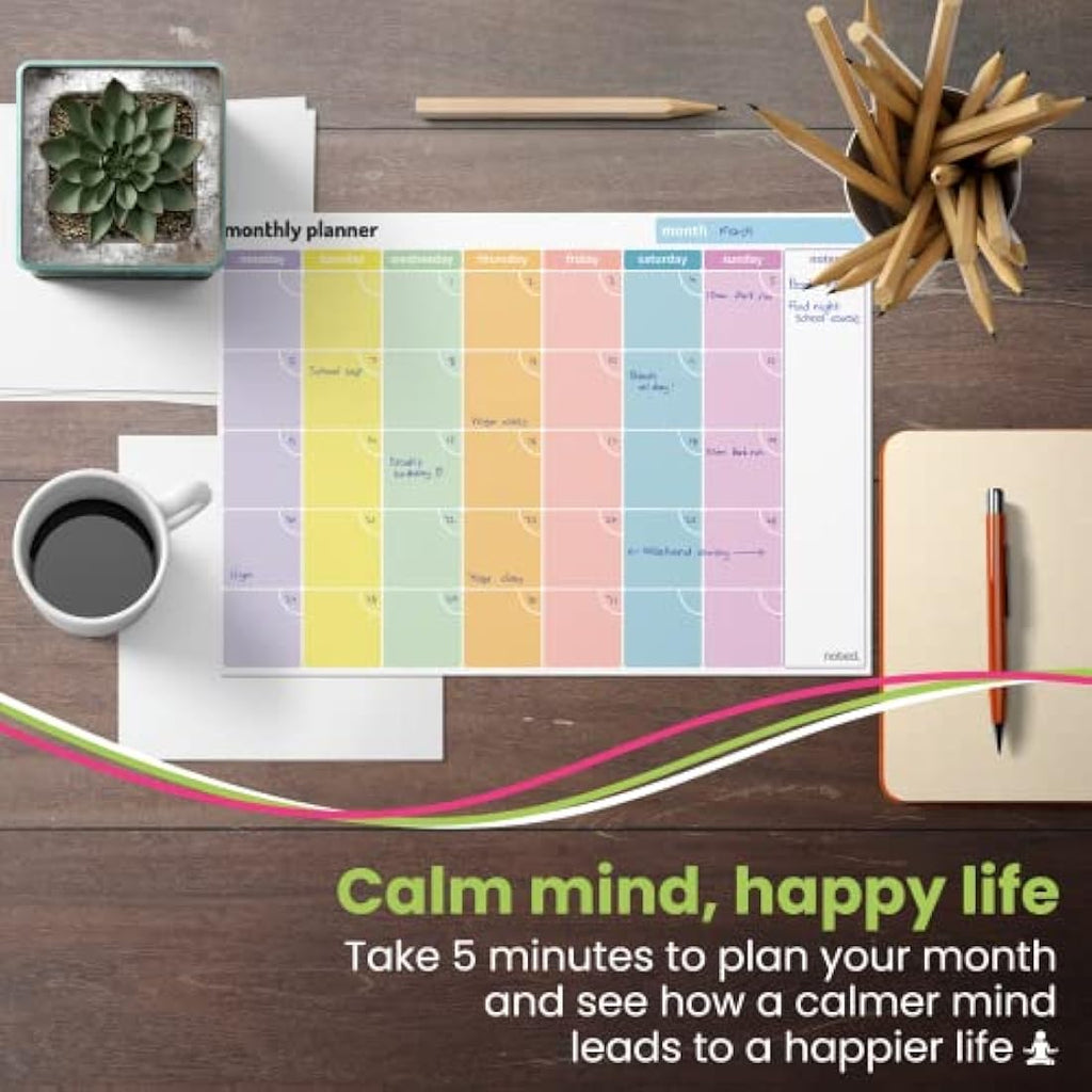 Jolof Store A4 Monthly Planner Pad – Undated 52 Sheet Desk Calendar
