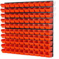 100-Piece XS Storage Bin Set with Wall Mounted Louvre Panel