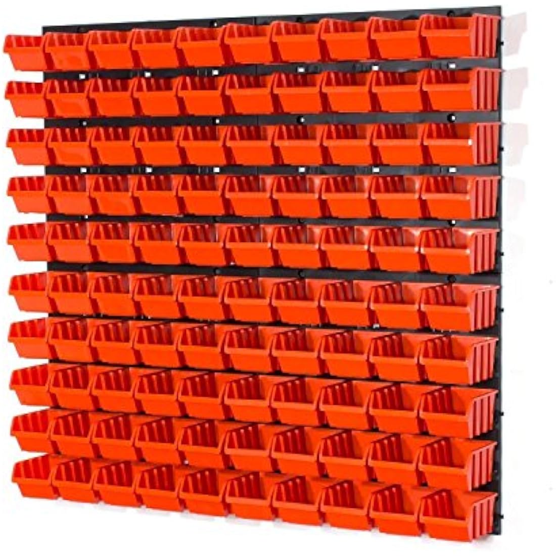 100-Piece XS Storage Bin Set with Wall Mounted Louvre Panel