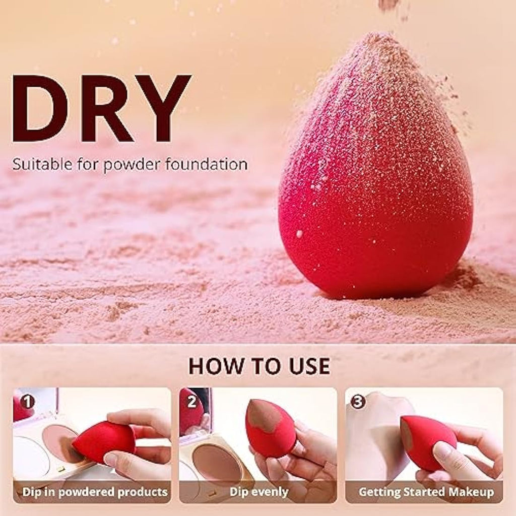 BEAKEY Makeup Sponges | 5 Pcs Latex-Free Foundation Blender Set