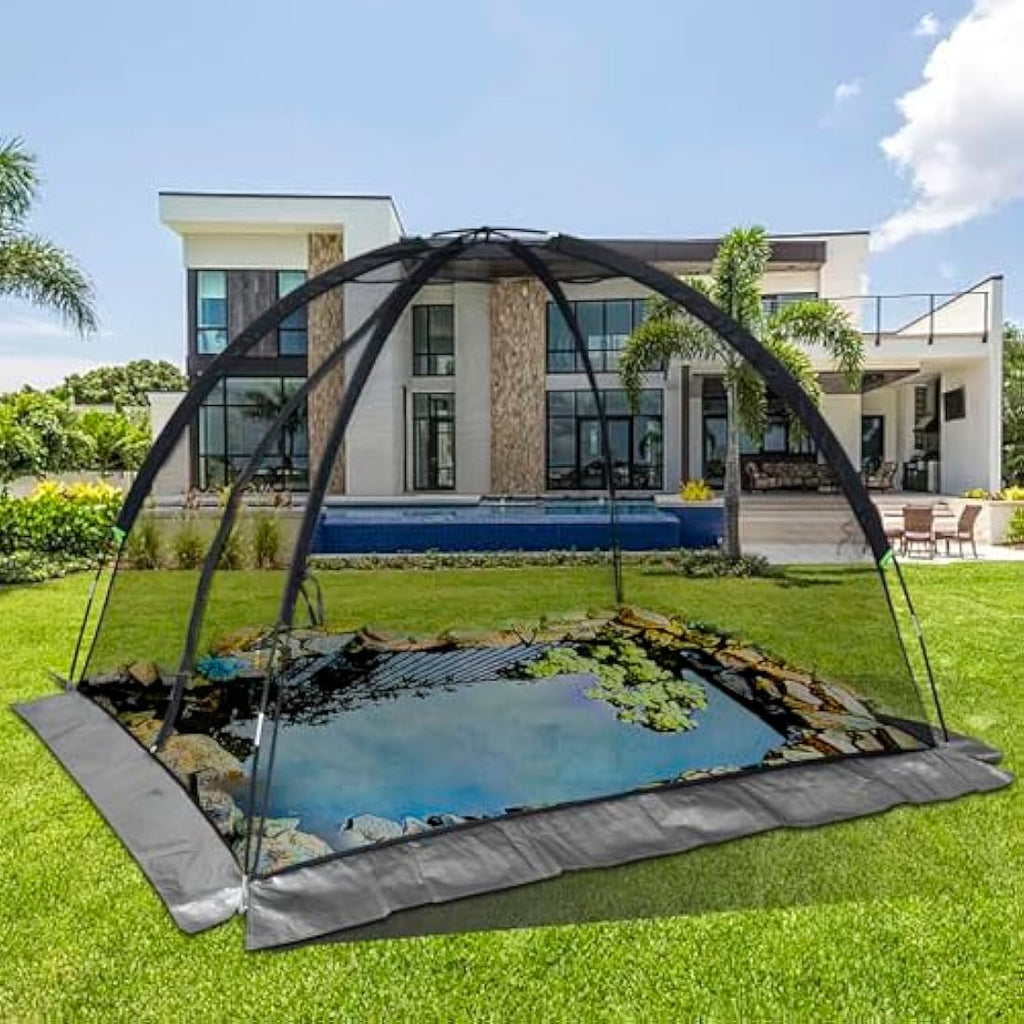 Kapler 17x13FT Pond Cover Netting | Durable Nylon Dome with Zipper