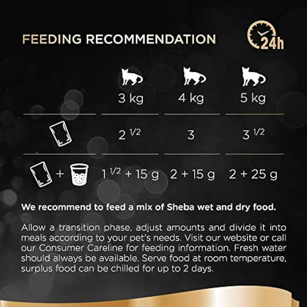 Sheba Wet Cat Food Pouches - Poultry Selection in Gravy - 72 x 85g