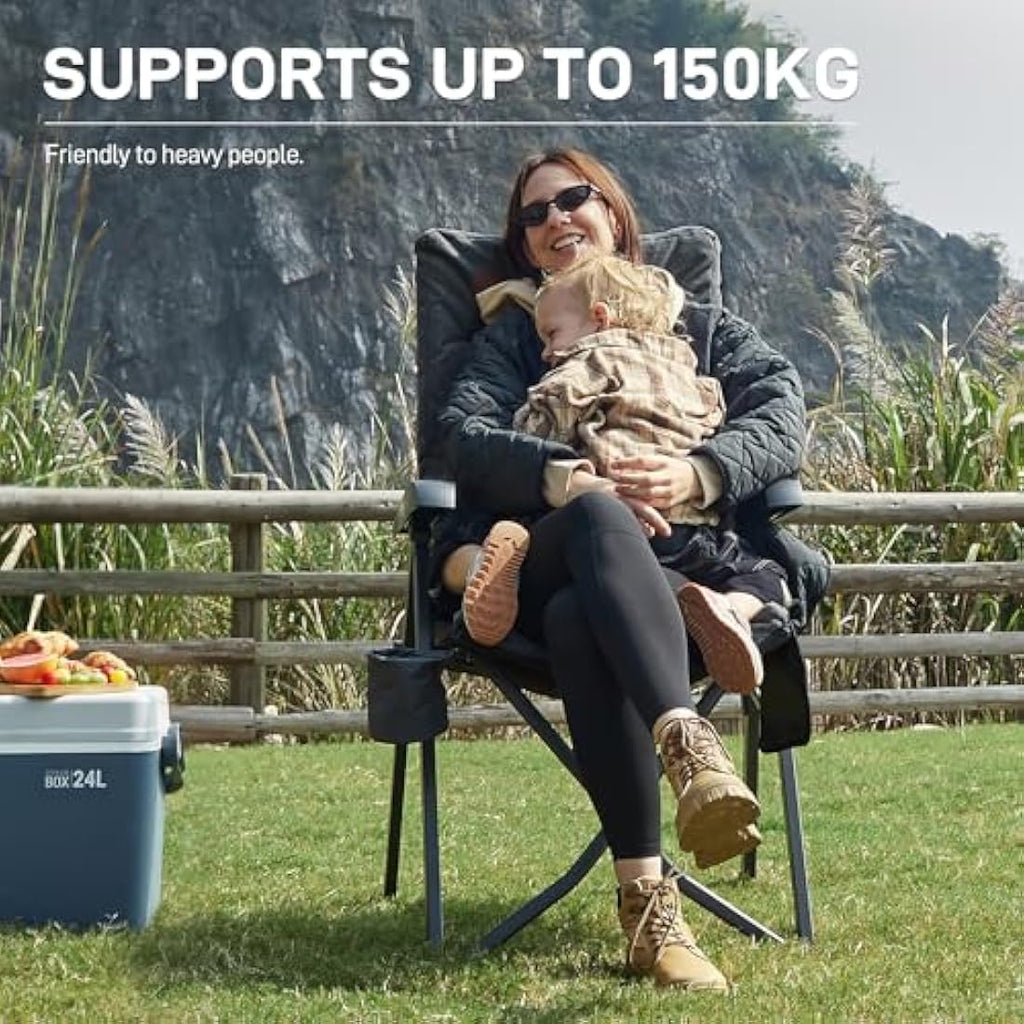 EVER ADVANCED Heavy Duty Camping Chairs | 4-Position Recliner 2-Pack
