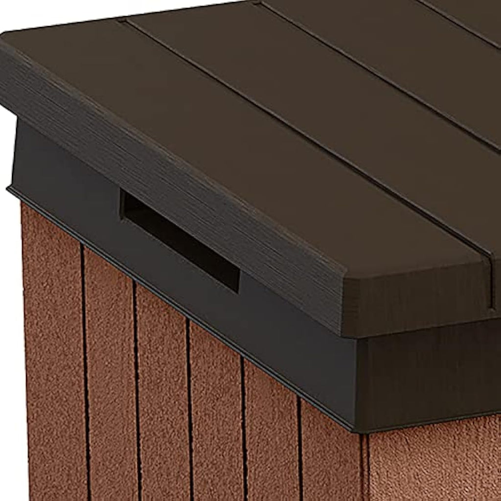 Keter Darwin 380L Outdoor Garden Storage Box – Brown Wood Look
