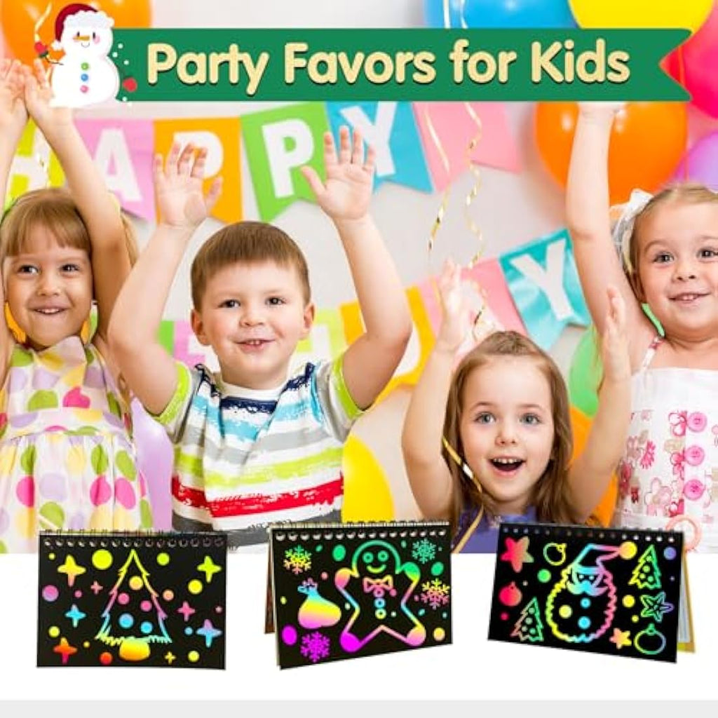 ZMLM Scratch Art Party Bag Fillers - 48 Pack Rainbow Craft Kits for Kids