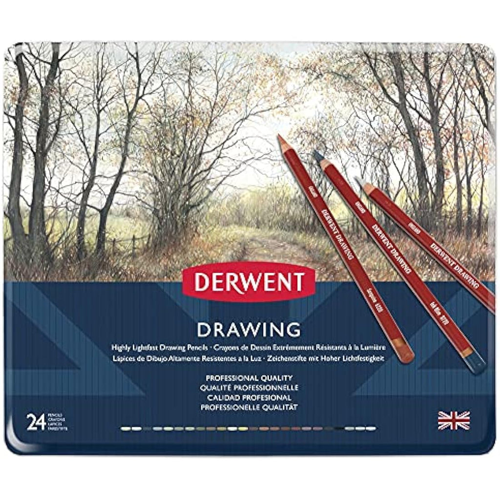 Derwent Drawing Pencils - Professional Coloured Pencils, Set of 24