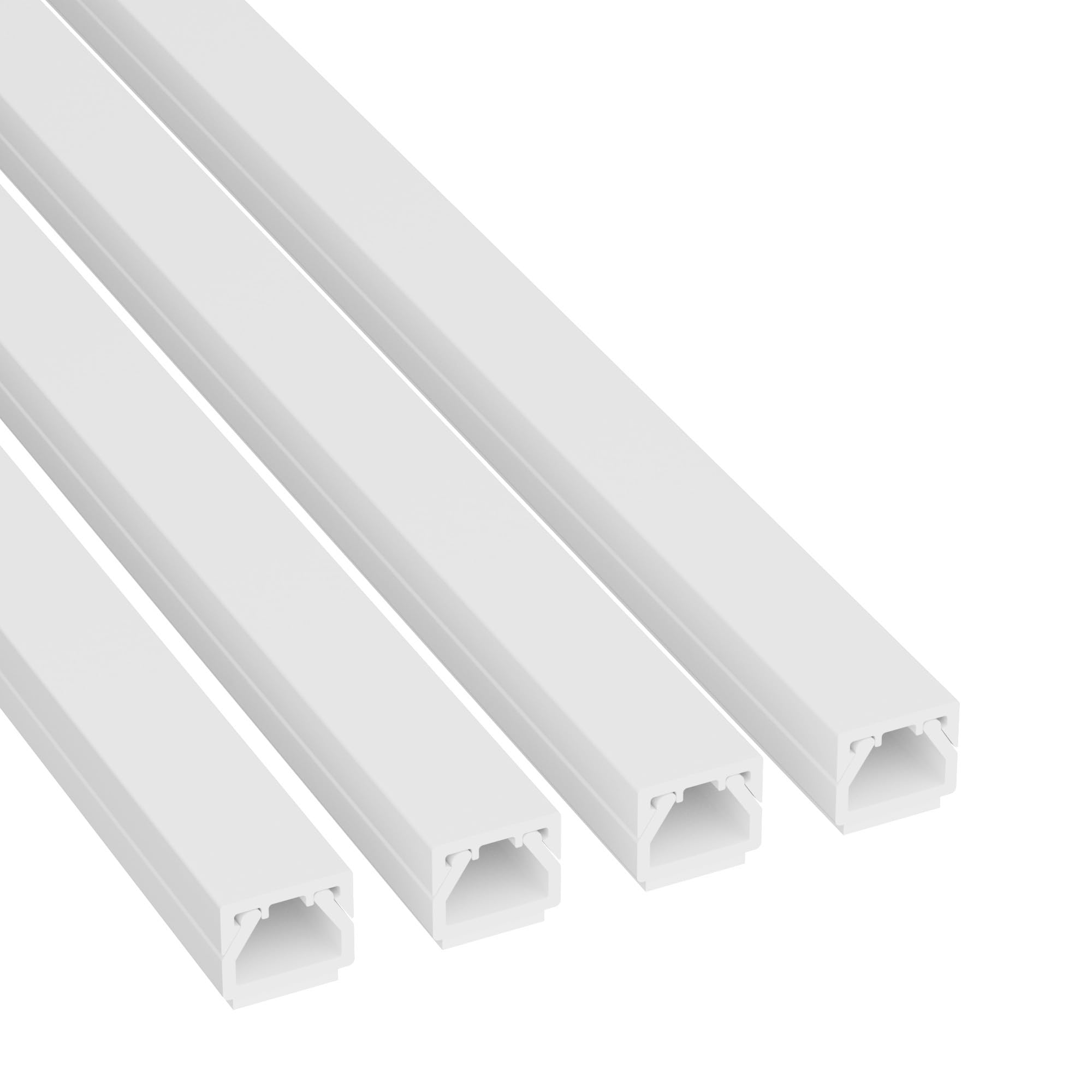 D-Line Cable Trunking – Paintable Self-Adhesive Wire Cover, White (4m Pack)