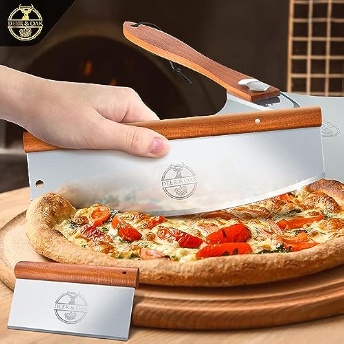 Jolof Store Aluminium Pizza Peel Set – 12x14 Inch Spatula & Rocker