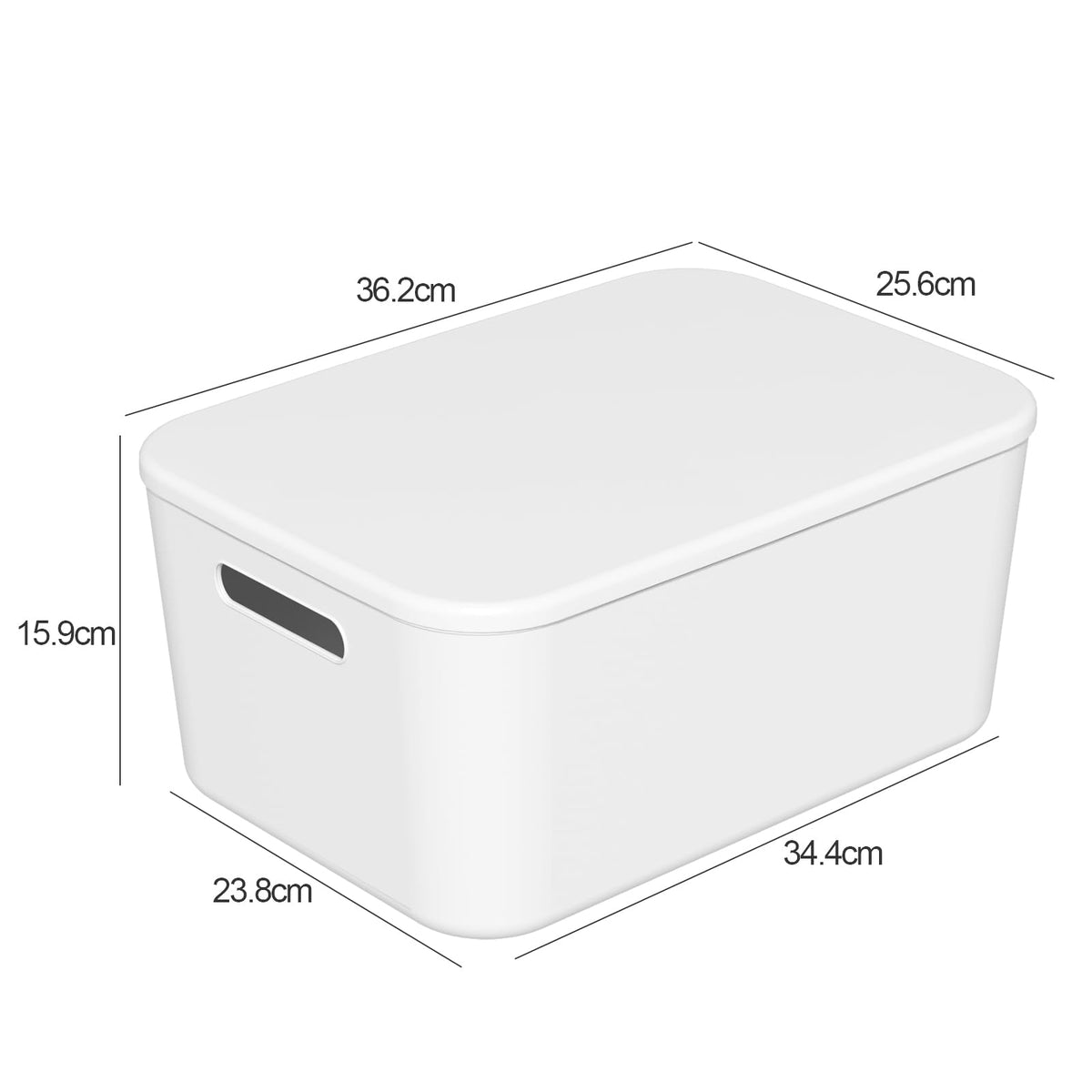 Ionoloy Kitchen Cupboard Organiser Boxes with Lids, 6 Pack Grey Plastic Storage Baskets - image 2