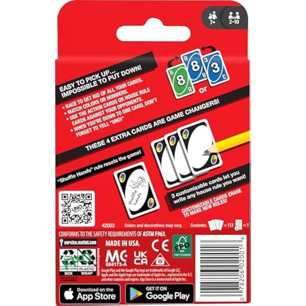 Uno Classic Card Game by Mattel – Family Party Game with Wild Cards