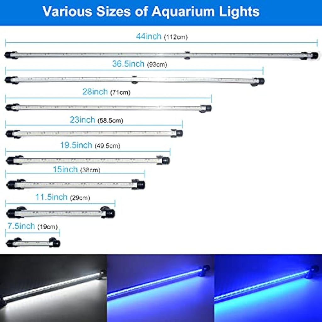 VARMHUS LED Aquarium Light – Submersible Fish Tank Lamp with Timer