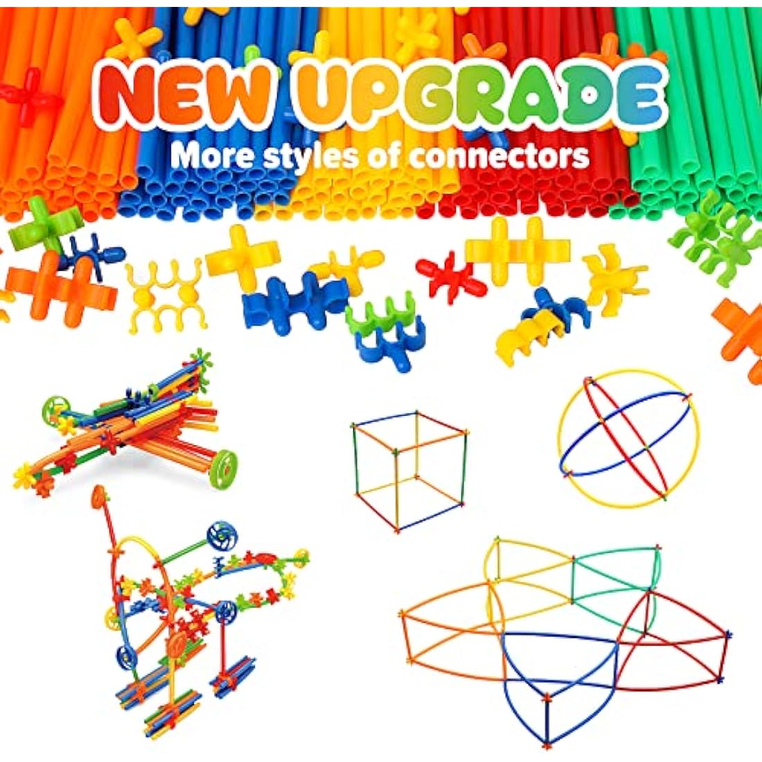 1000pc STEM Fort Building Tubes and Connectors Toy Set