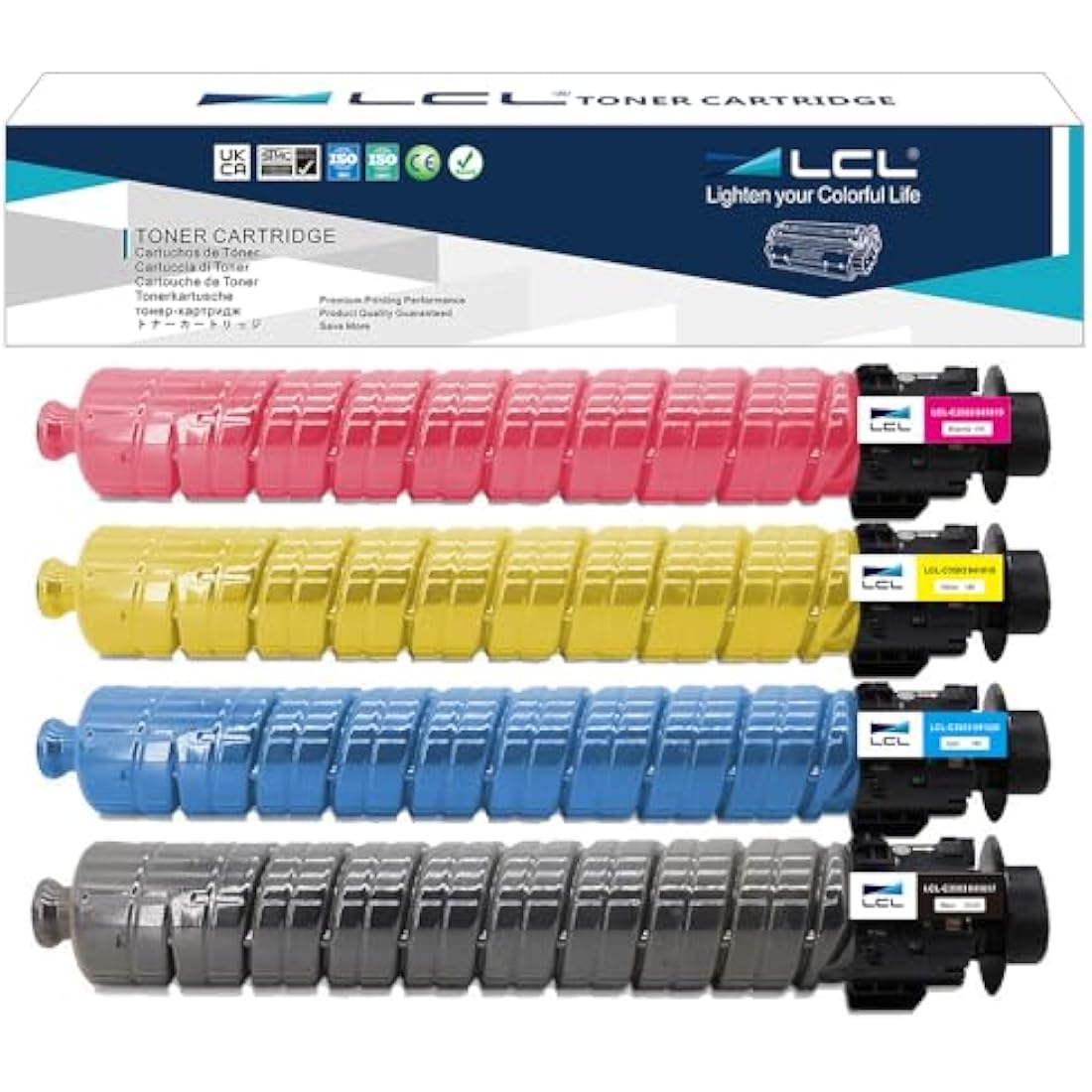 LCL Compatible Toner Cartridge 4-Pack for Ricoh Aficio MP C3003 C3503