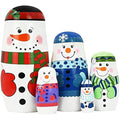 HYCLES Snowman Nesting Dolls | Wooden Matryoshka Toys for Kids Gifts