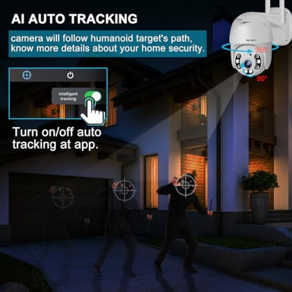 GENBOLT 2.5K WiFi Security Camera Outdoor | 5GHz PoE Pan Tilt CCTV