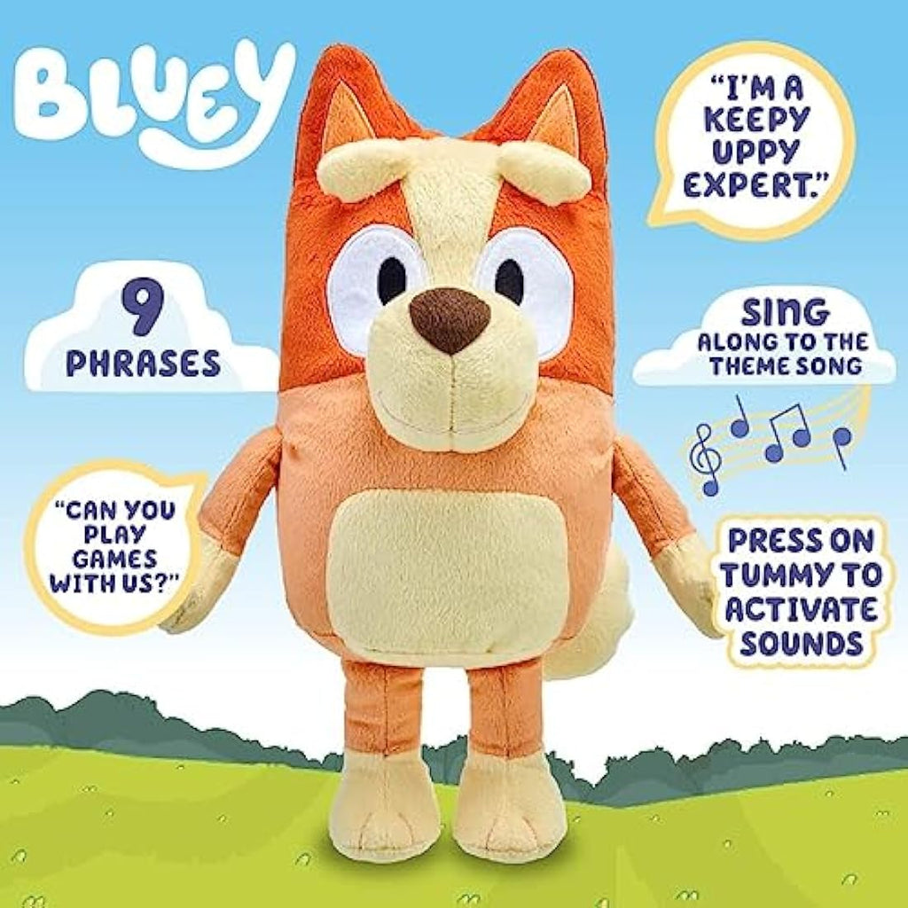 Bluey Bingo 12" Talking Plush Toy – Official 9 Sounds Jumbo Soft Toy